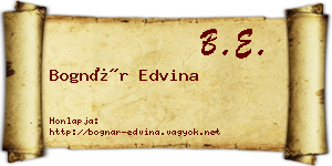Bognár Edvina névjegykártya